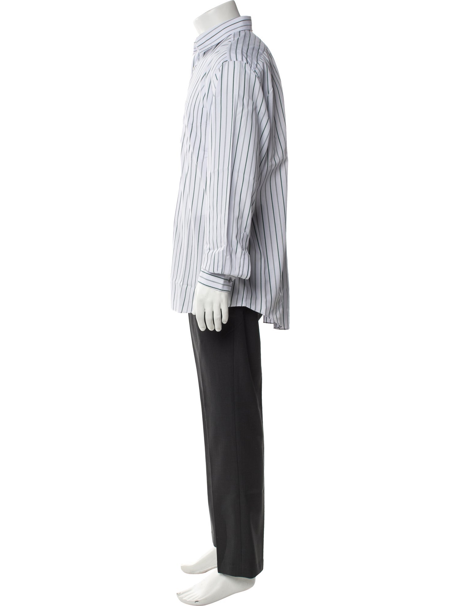Hermès Striped Long Sleeve Dress Shirt