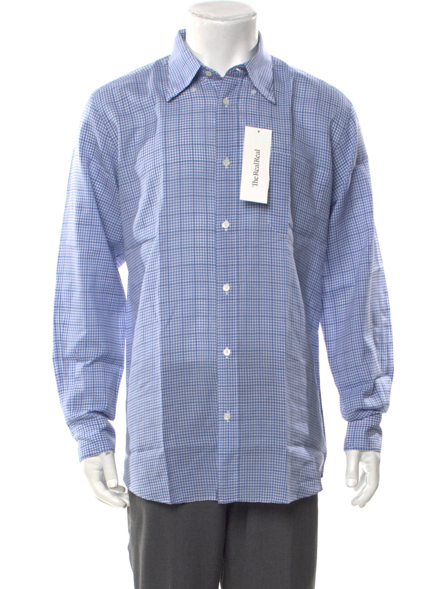 Hermès Plaid Print Long Sleeve Dress Shirt