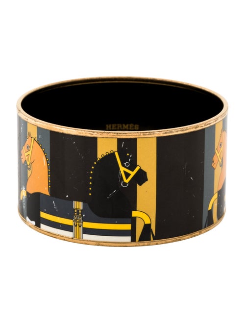 Hermès Enamel Extra Wide Bangle Bracelet