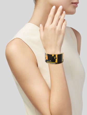 Hermès Enamel Extra Wide Bangle Bracelet