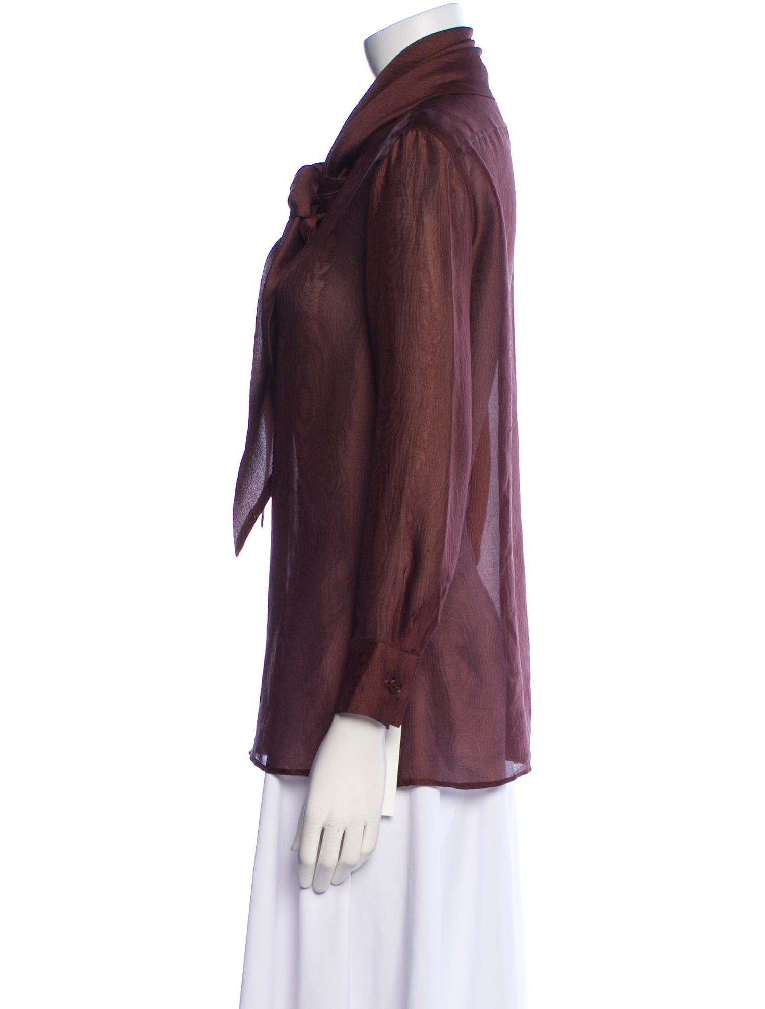 Hermès Silk Mock Neck Blouse