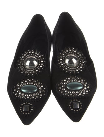 Hermès Suede Studded Accents Loafers