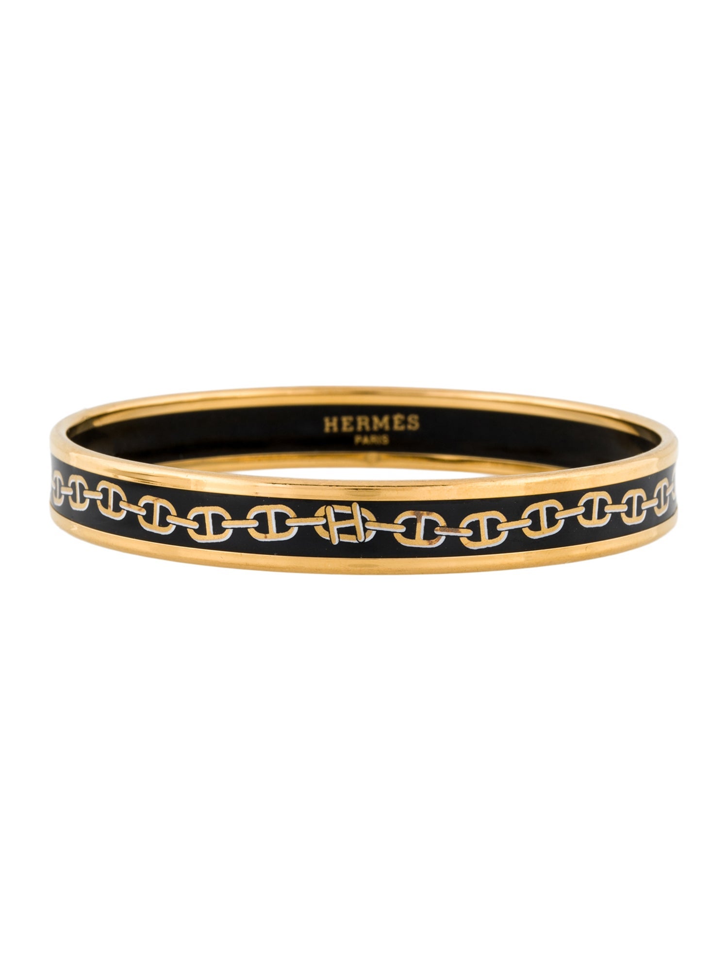 Hermès Enamel Narrow Bangle Bracelet