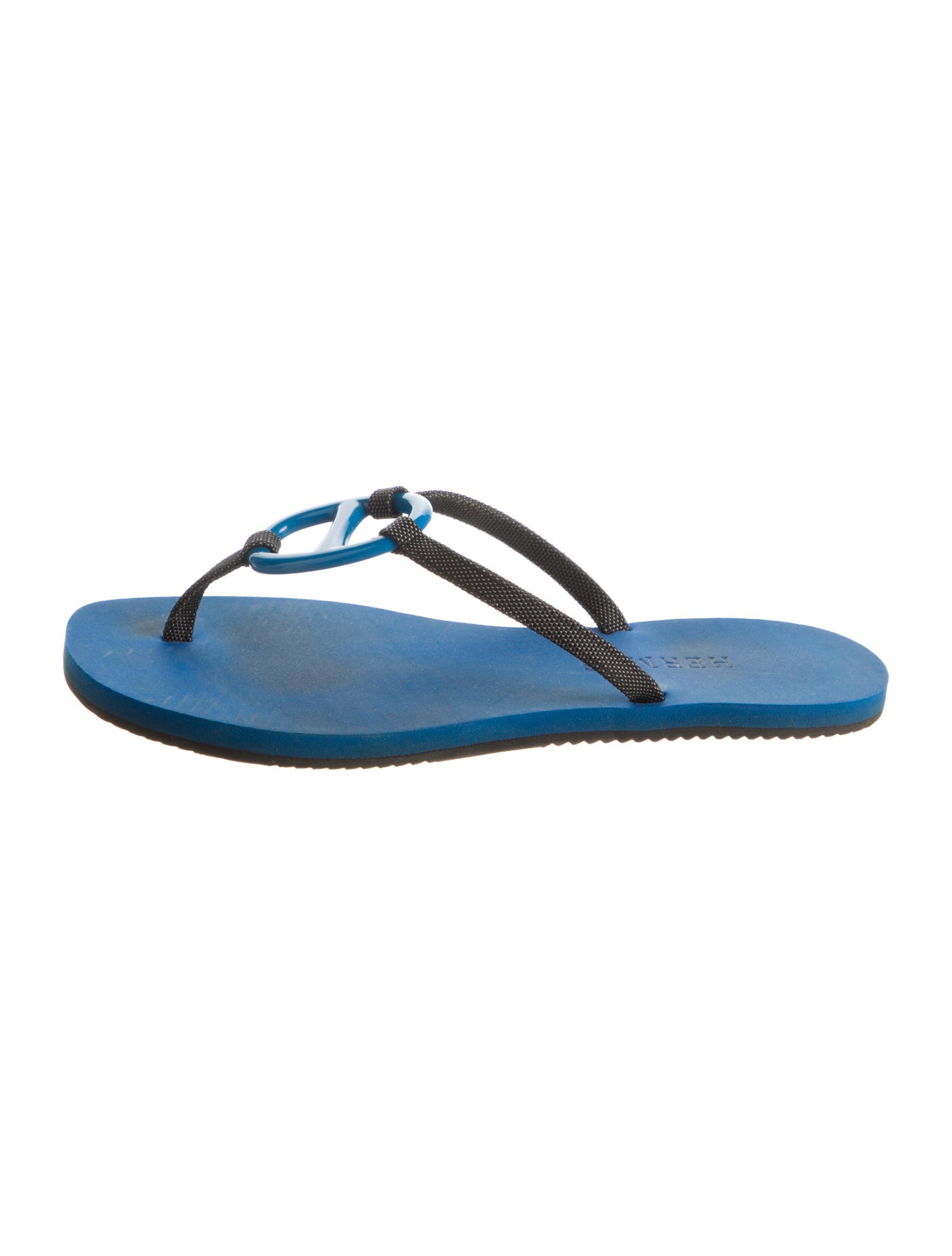 Hermès Kala Nera Chaîne d'Ancre Insignia Flip Flops