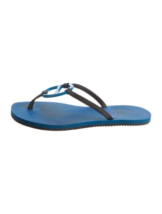 Hermès Kala Nera Chaîne d'Ancre Insignia Flip Flops