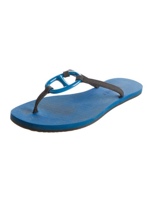 Hermès Kala Nera Chaîne d'Ancre Insignia Flip Flops