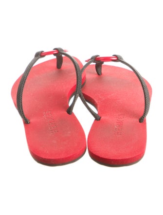 Hermès Kala Nera Chain-Link Accent Flip Flops