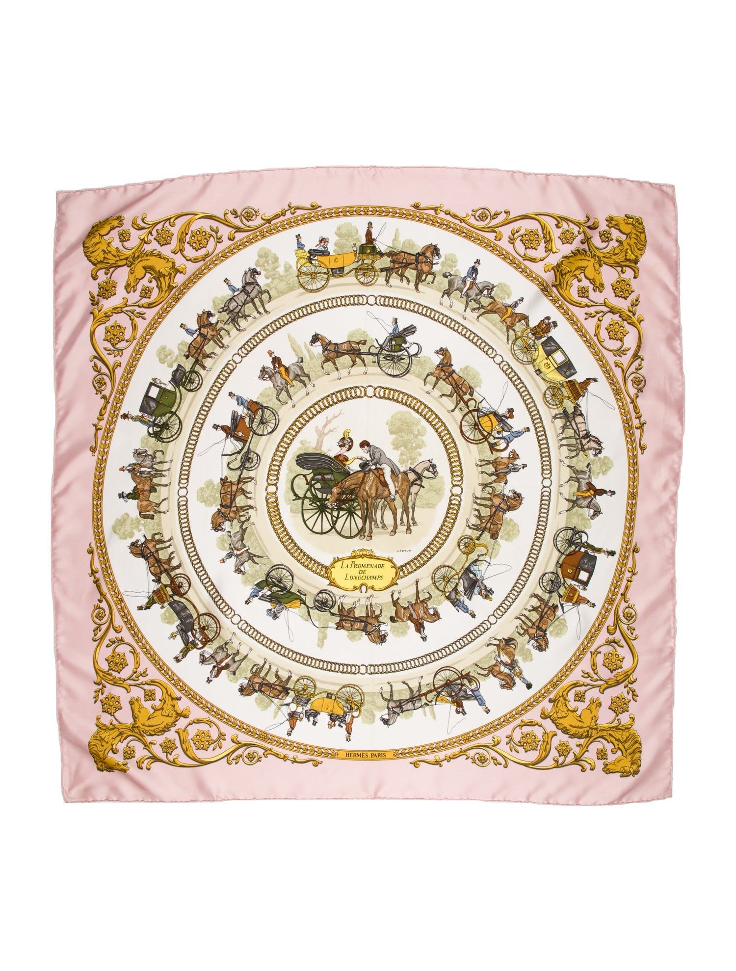 Hermès La Promenade De Longchamps Silk Scarf