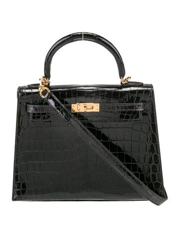 Hermès Handle Bags Shiny Niloticus Crocodile Kelly II Sellier 25 25cm