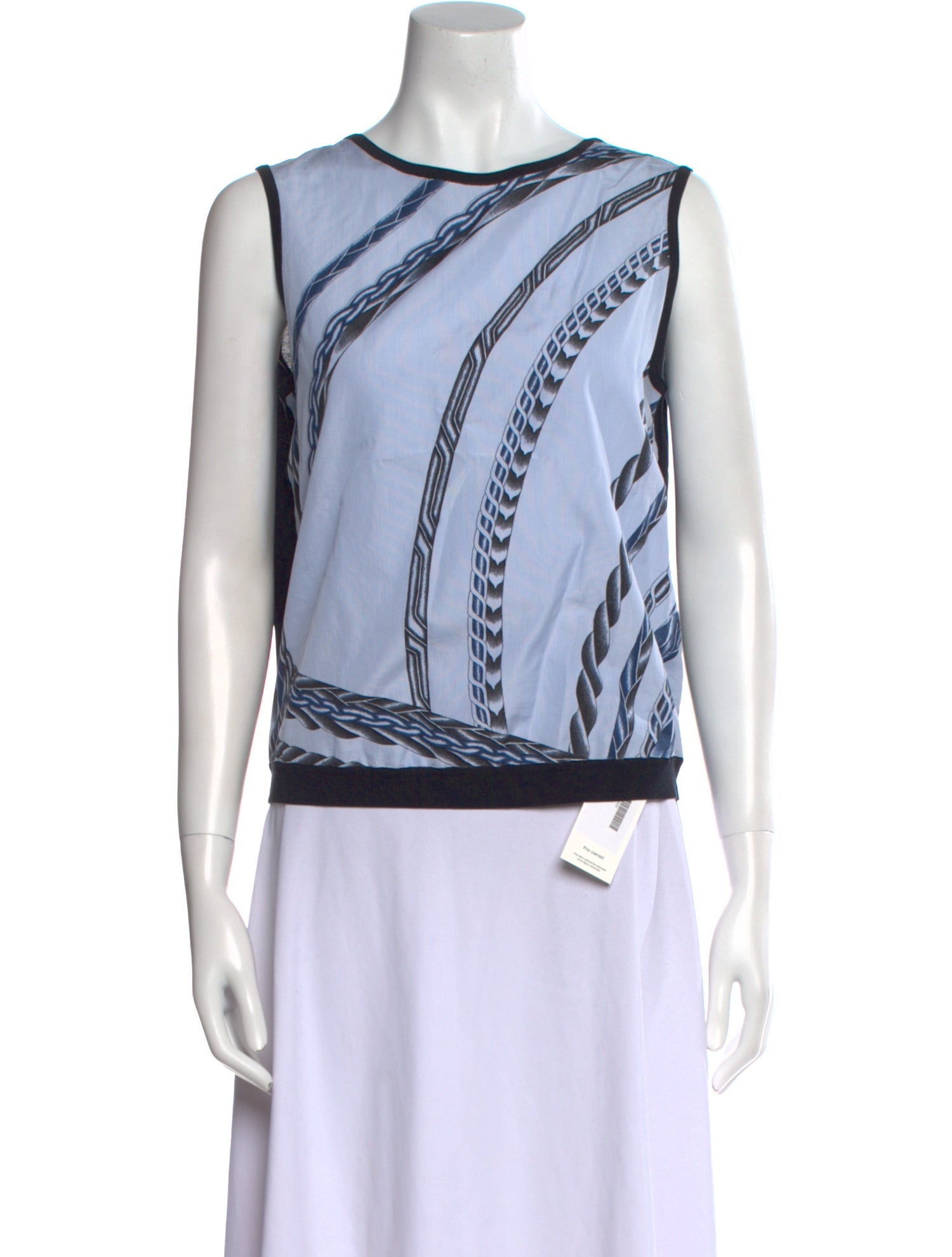 Hermès Graphic Print Scoop Neck Top