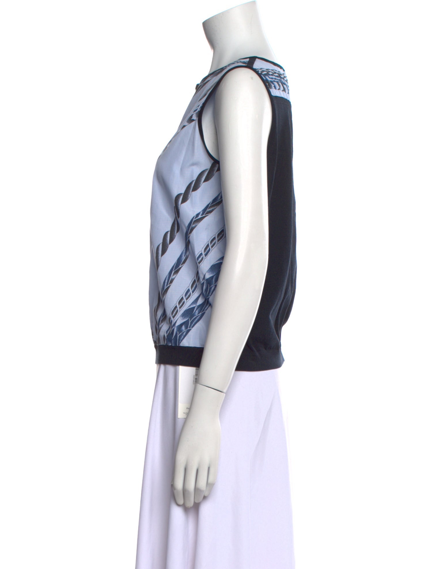 Hermès Graphic Print Scoop Neck Top