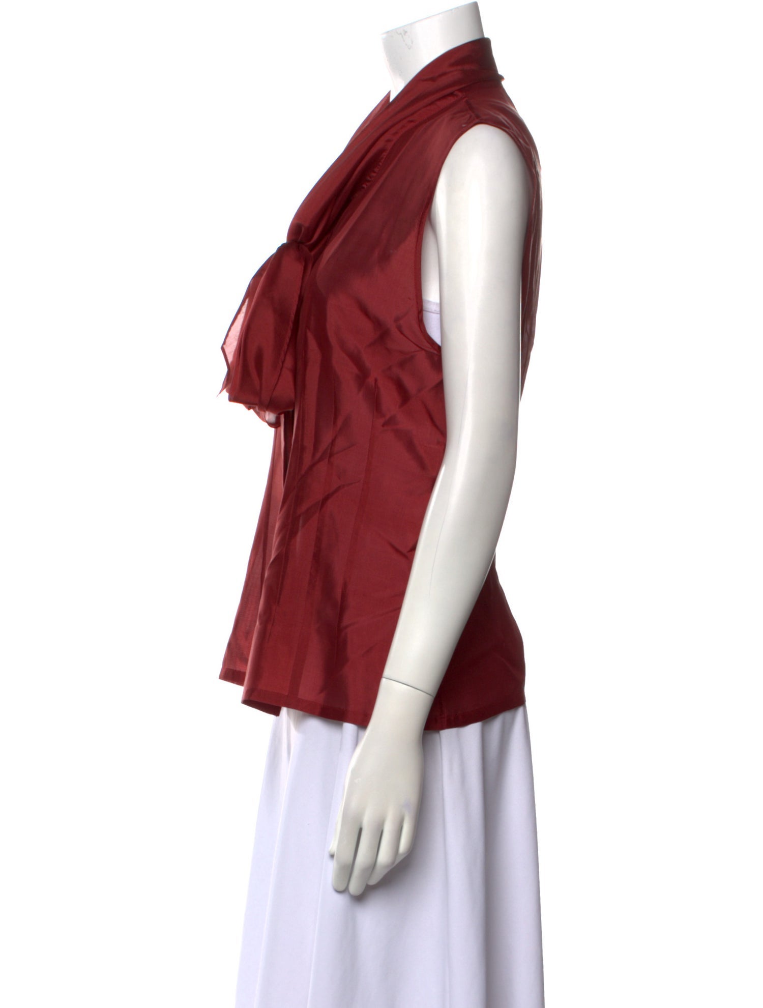 Hermès Silk Tie Neck Blouse