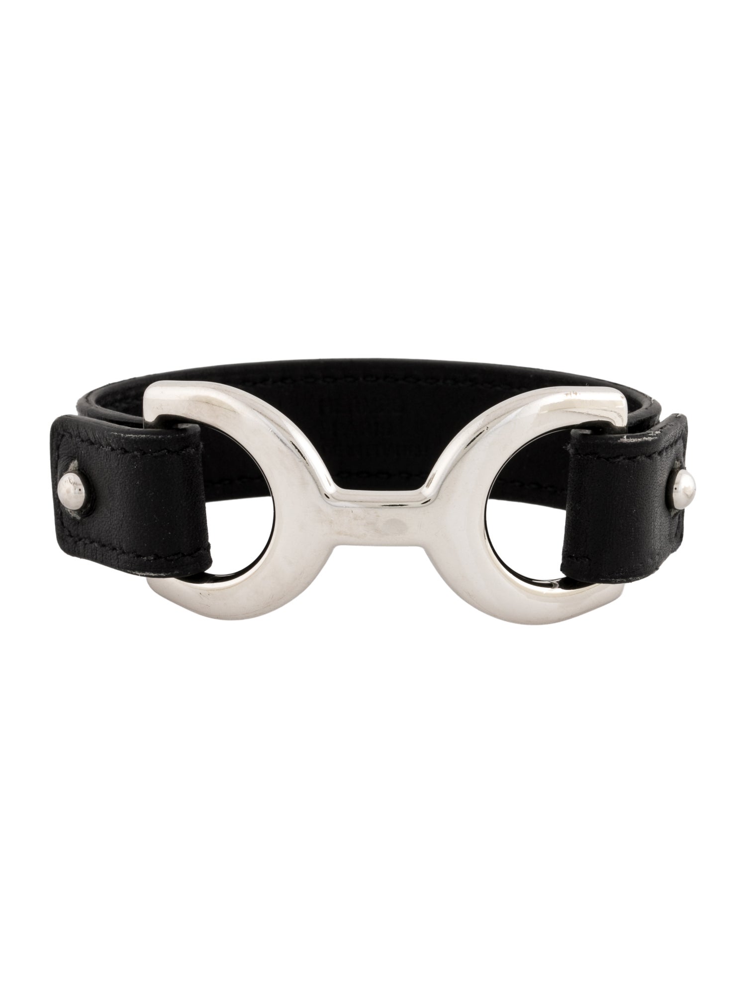 Hermès Leather Pavane Station Bracelet