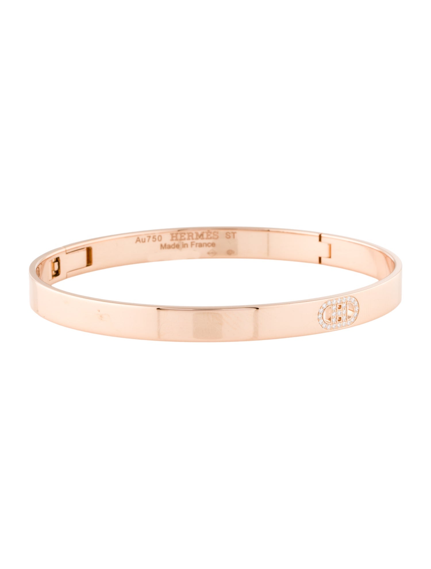 Hermès 18K Diamond Small H d'Ancre Bracelet