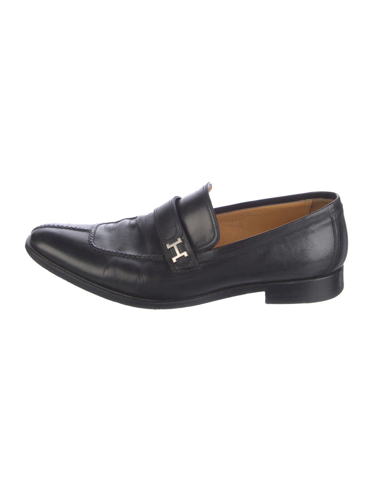 Hermès H Logo Leather Loafers