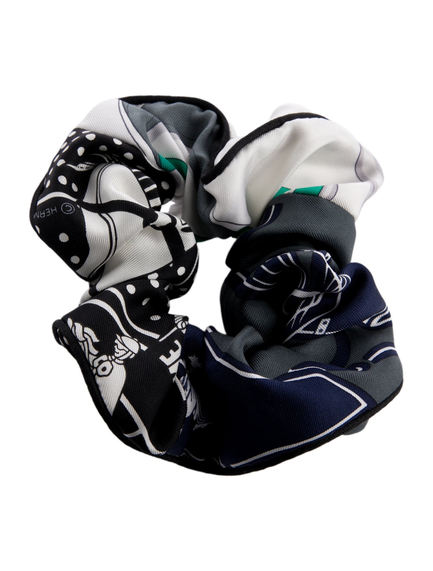 Hermès Silk Patchwork Claudia Scrunchie