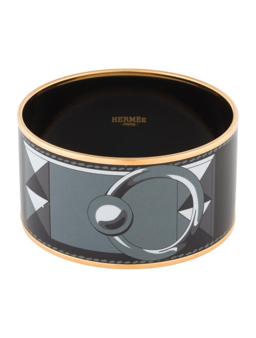 Hermès Extra Wide Enamel Bangle Bracelet
