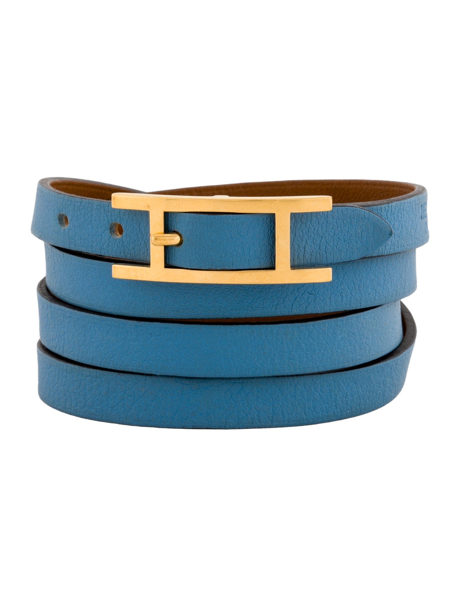 Hermès Leather Hapi 3MM Wrap Bracelet