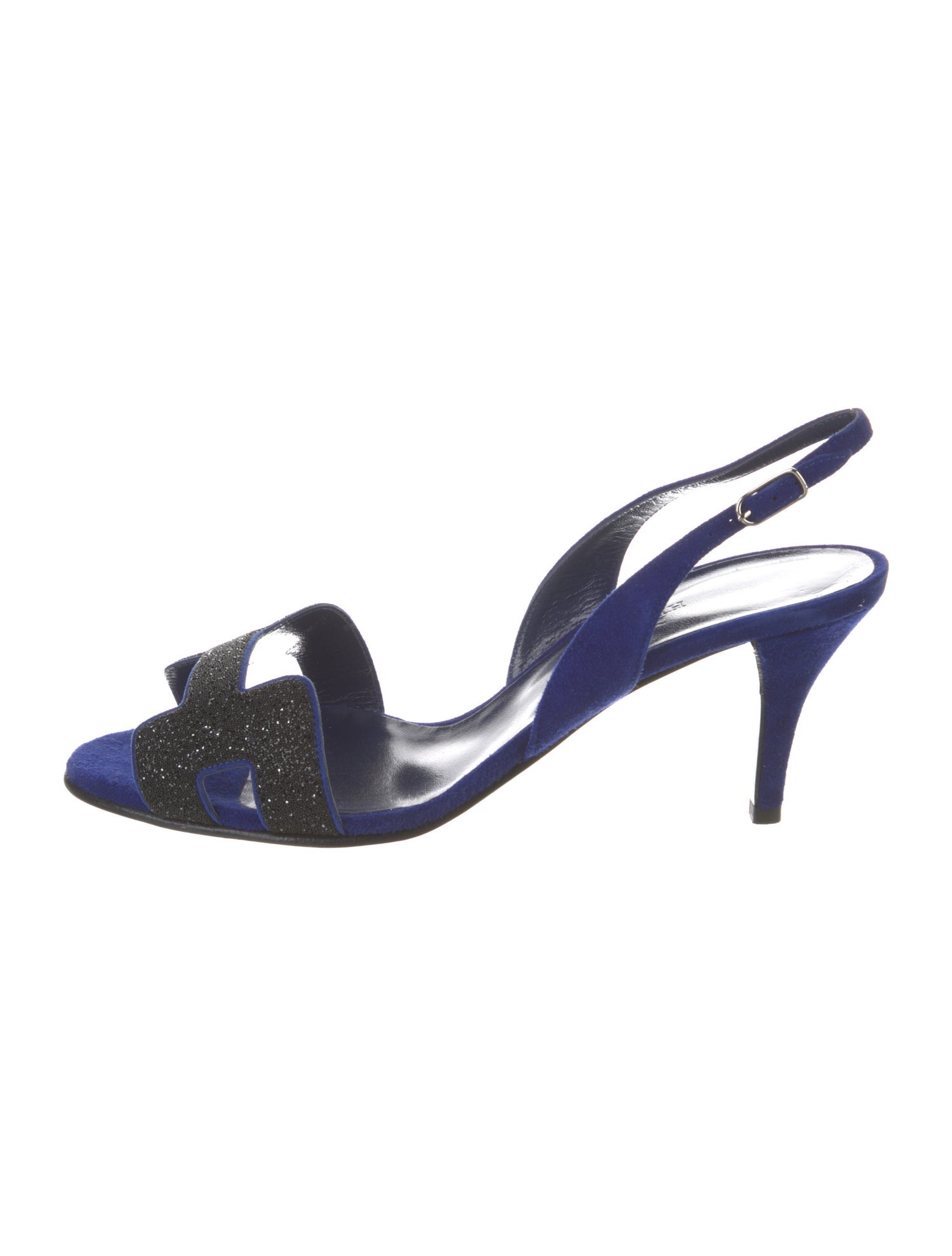 Hermès Night 70 Suede Slingback Sandals