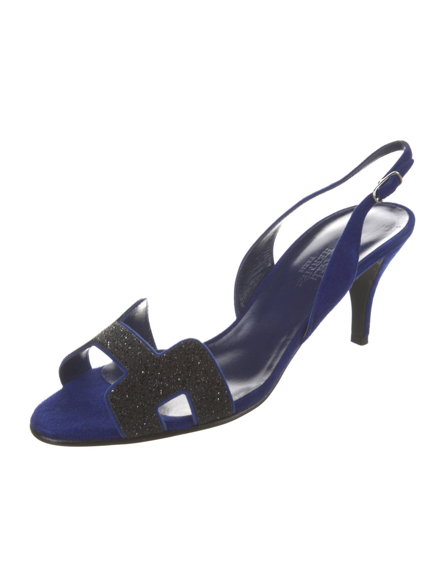 Hermès Night 70 Suede Slingback Sandals