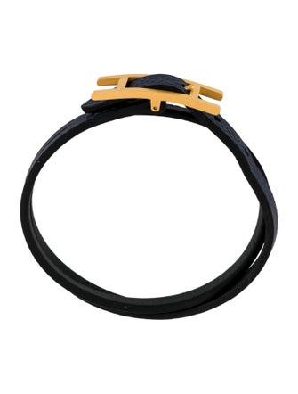 Hermès Leather Behapi Double Tour Wrap Bracelet