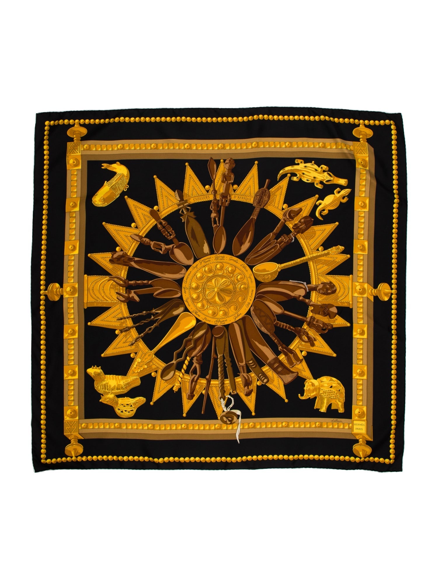 Hermès Cuillers D'Afrique Silk Scarf