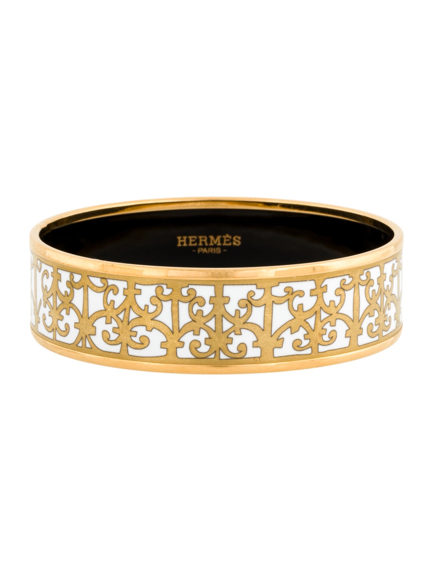 Hermès Balcons du Guadalquivir Wide Enamel Bangle Bracelet