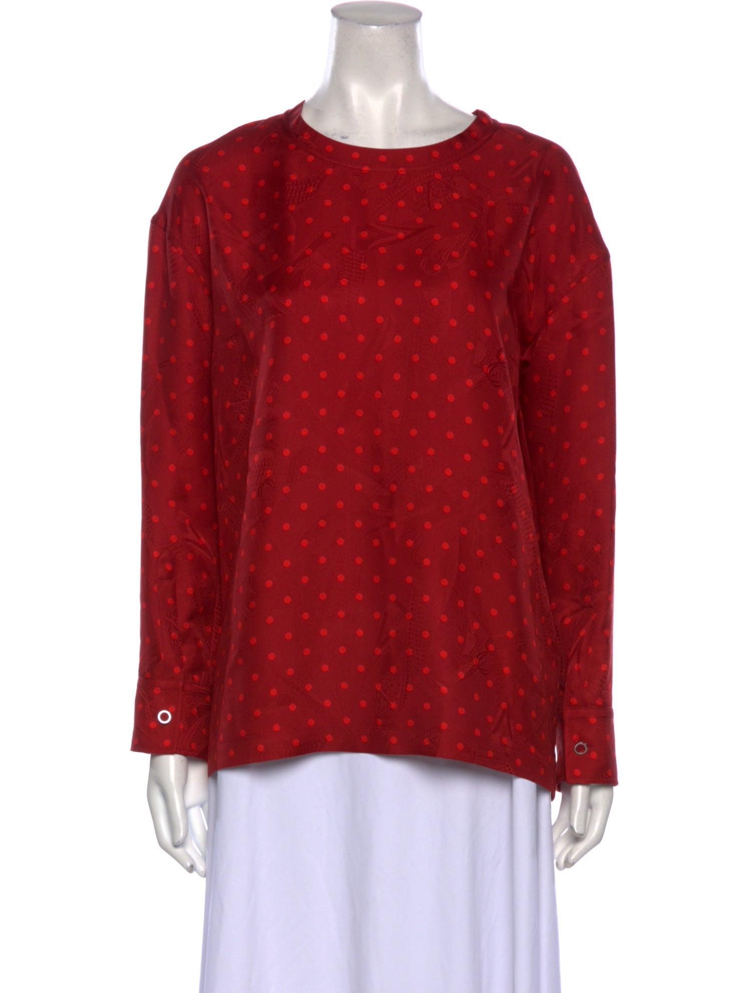 Hermès Silk Polka Dot Print Blouse