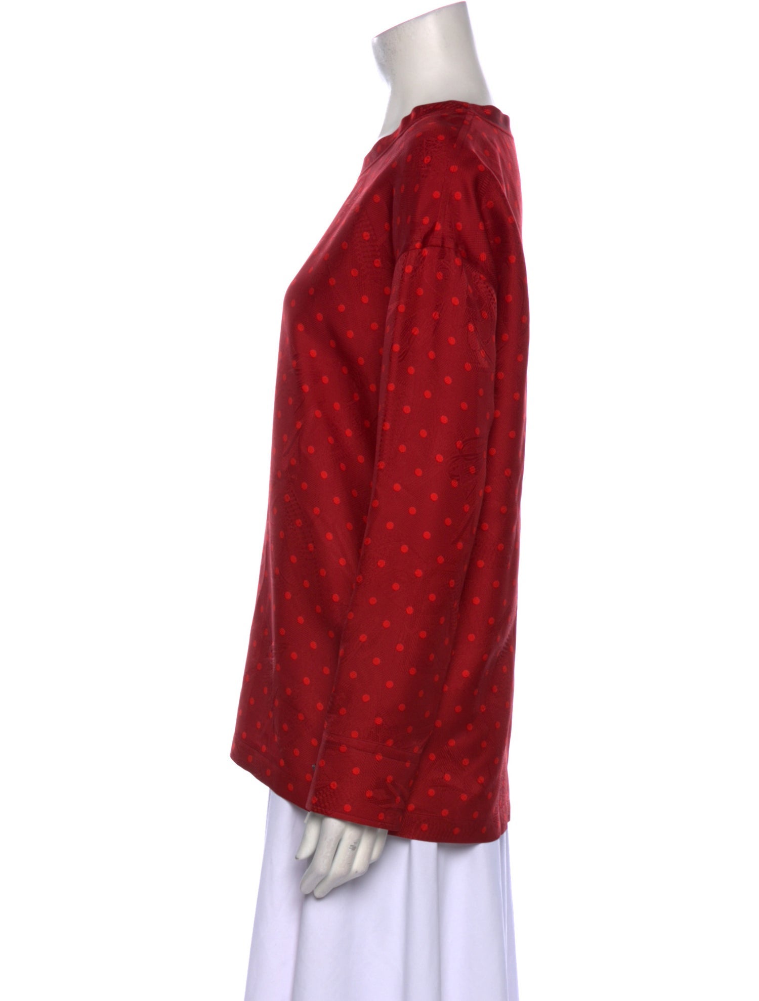Hermès Silk Polka Dot Print Blouse