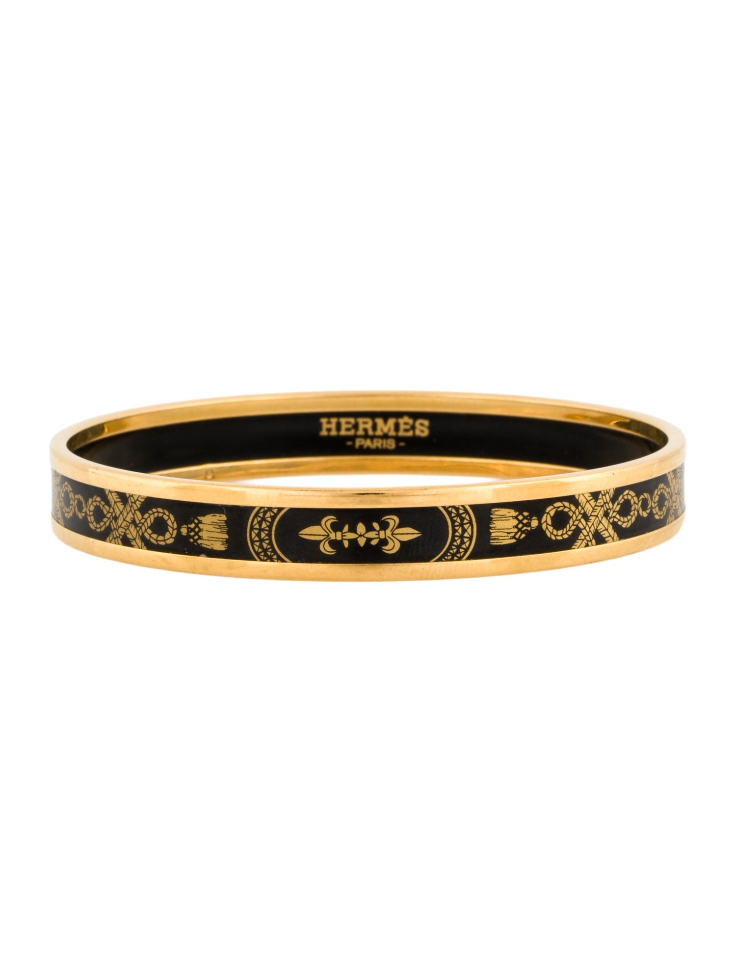 Hermès Enamel Narrow Bangle Bracelet