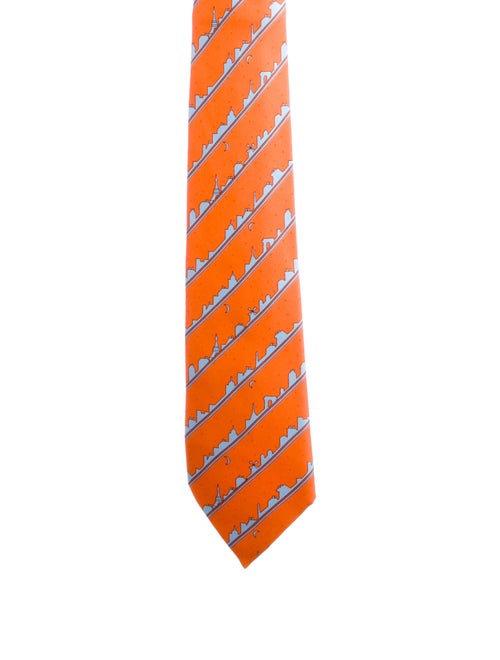 Hermès Pattern Print Silk Tie