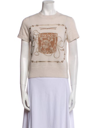 Hermès Virgin Wool Graphic Print Top