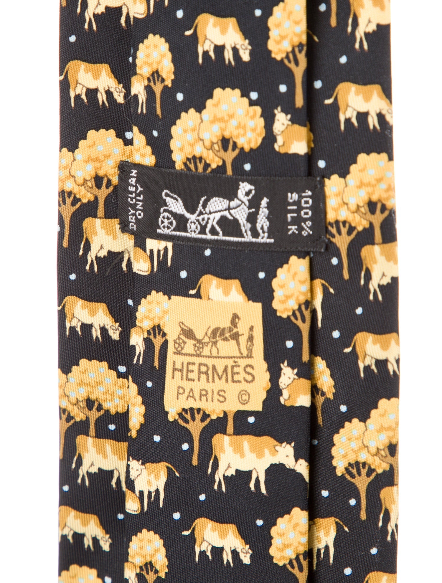 Hermès pattern silk tie