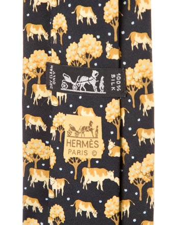 Hermès pattern silk tie