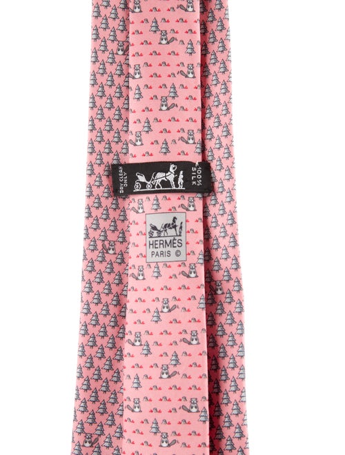 Hermès Silk Tree Pattern Tie