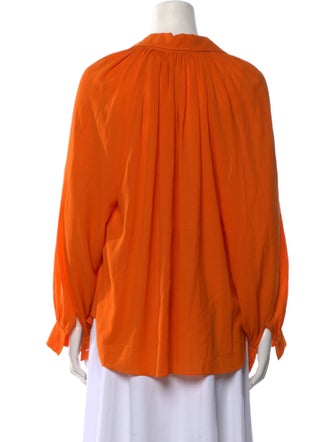 Hermès Virgin Wool V-Neck Blouse