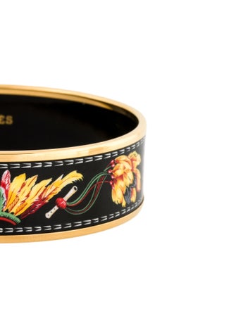 Hermès Wide Enamel Bangle Bracelet