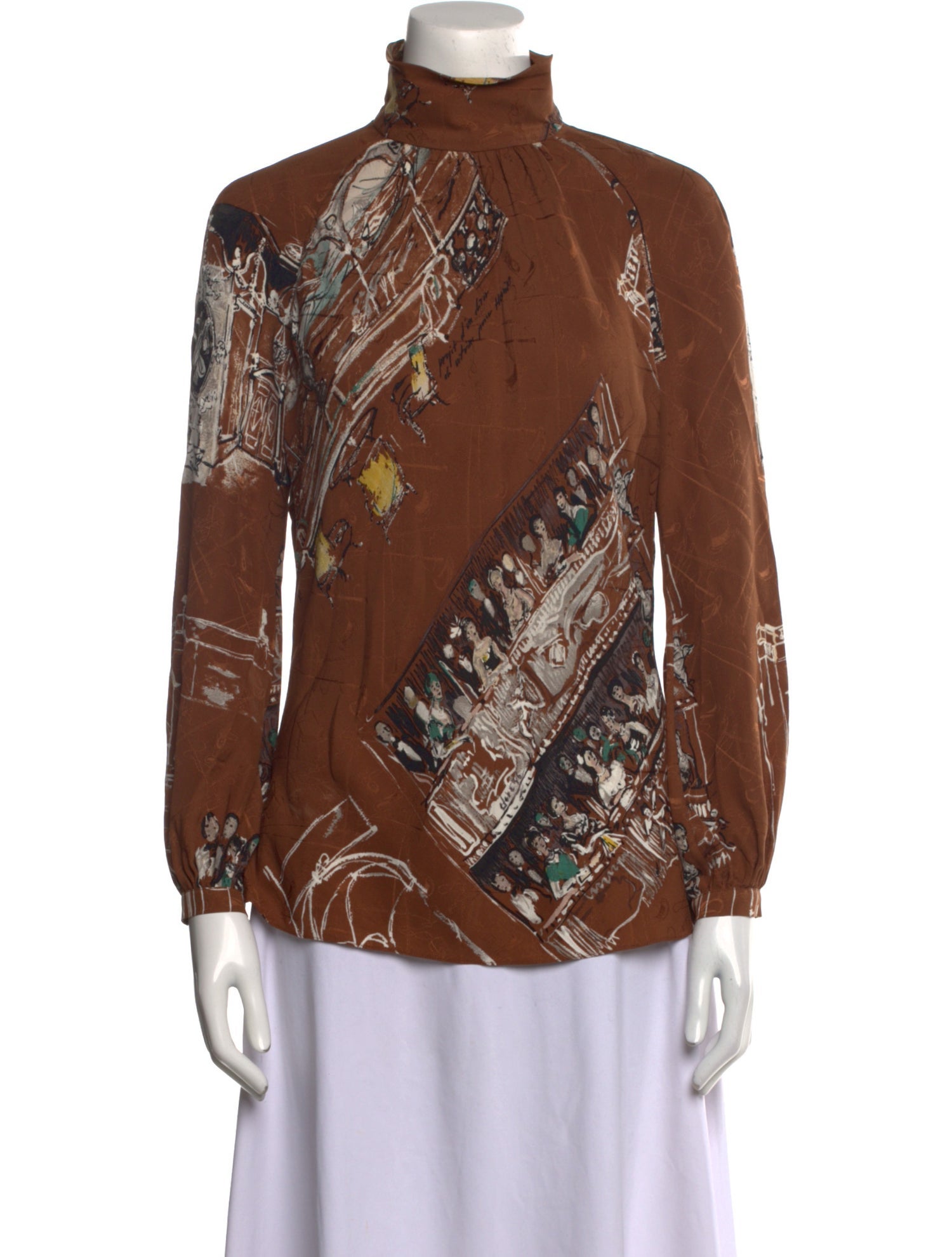 Hermès Silk Printed Blouse