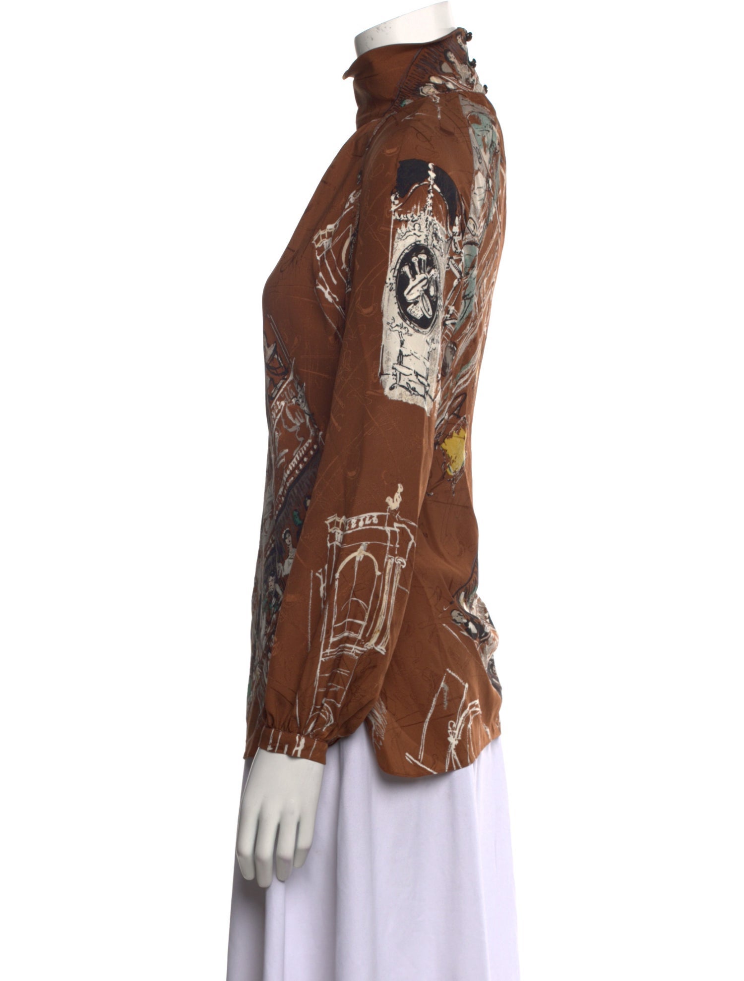 Hermès Silk Printed Blouse