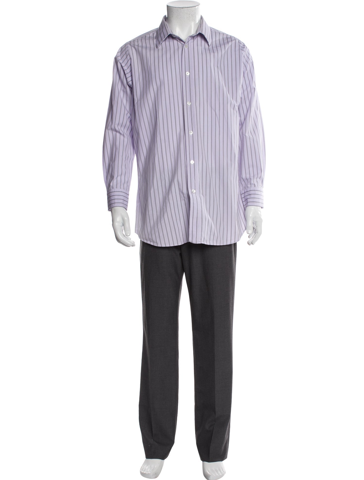 Hermès Striped Long Sleeve Dress Shirt