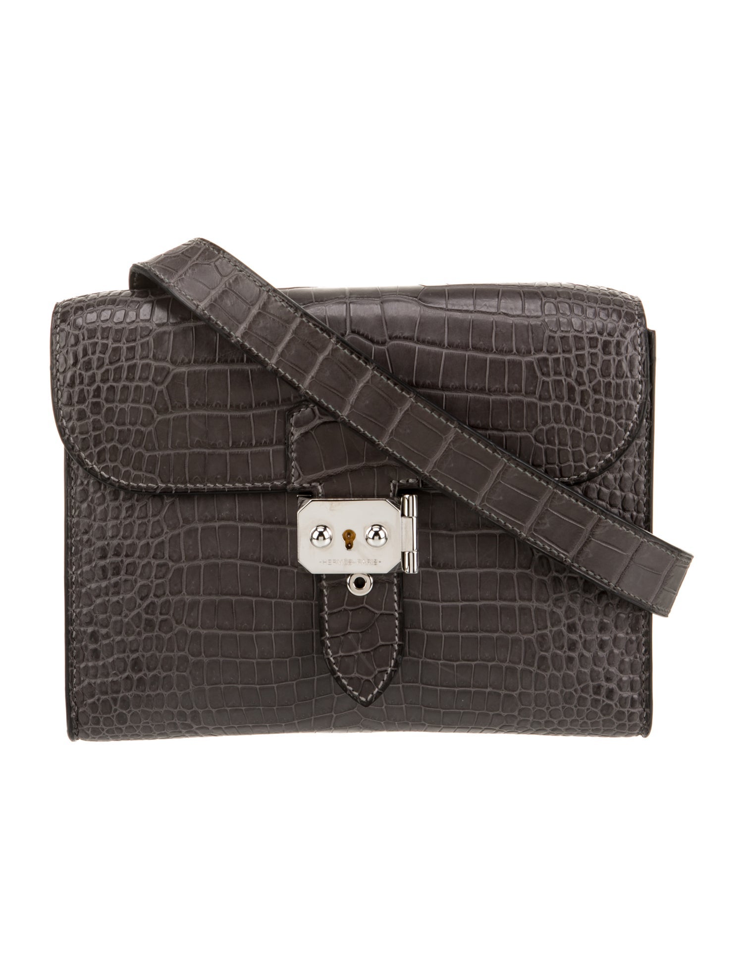 Hermès Matte Crocodile Sac A Depeches 21