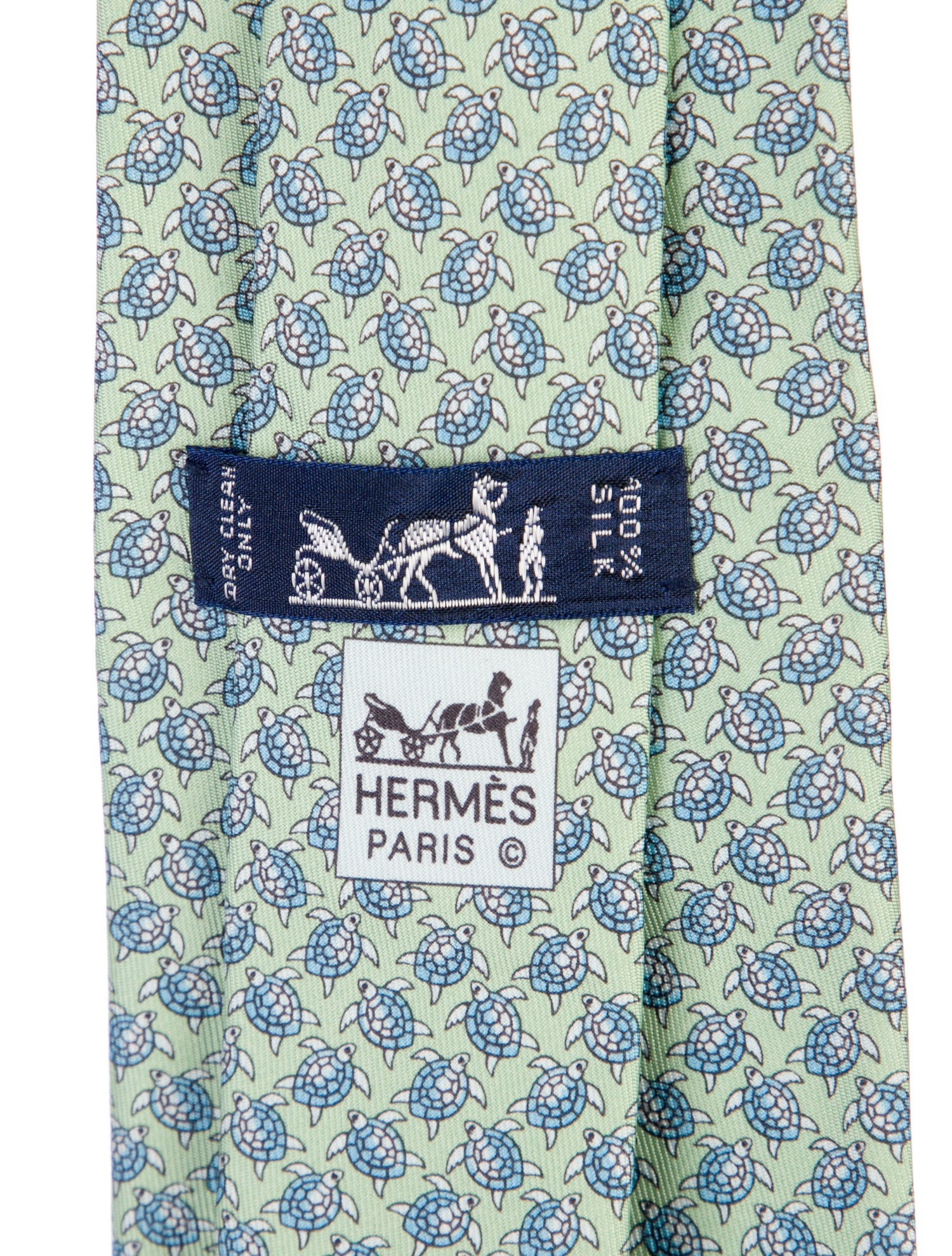 Hermès Silk Turtle Pattern Print Tie