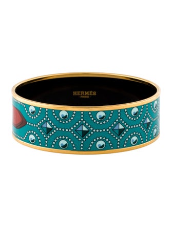 Hermès Enamel Collier de Chien Wide Bangle