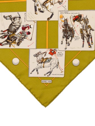 Hermès Le Monde du Polo Silk Pocket Square