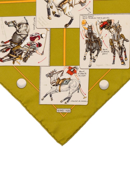 Hermès Le Monde du Polo Silk Pocket Square