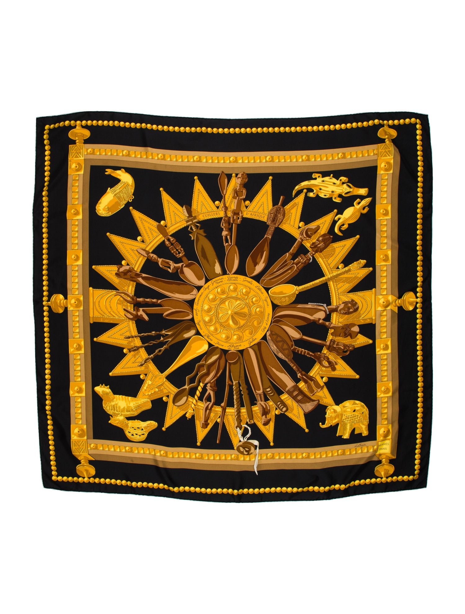 Hermès Cuillers D'Afrique Silk Scarf