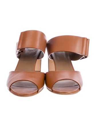 Hermès Bi Heel Leather Slides