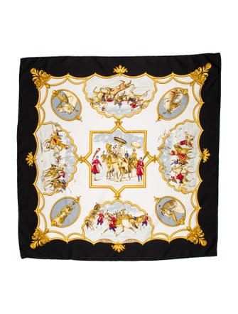 Hermès Les Chevaux des Moghols Silk Scarf