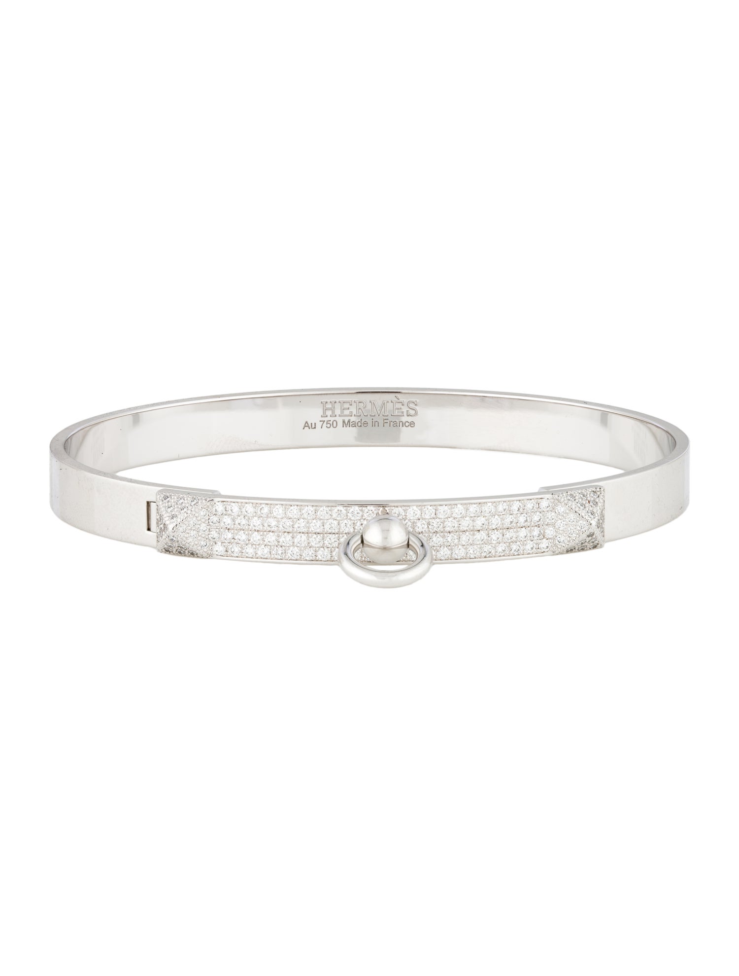 Hermès 18K Diamond Collier de Chien Small Model Bangle