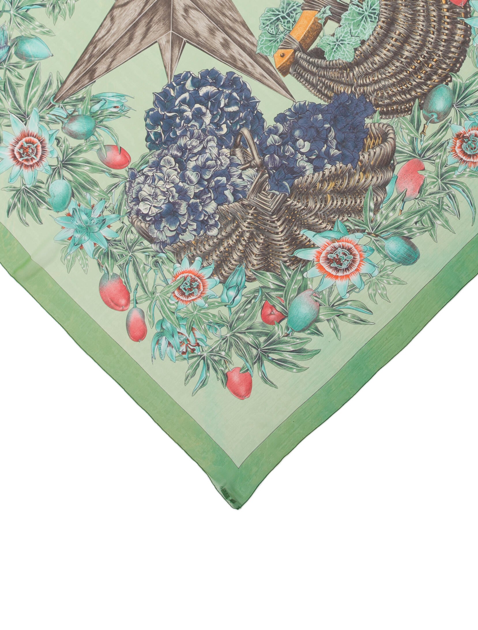 Hermès Passiflores Mousseline Silk Shawl